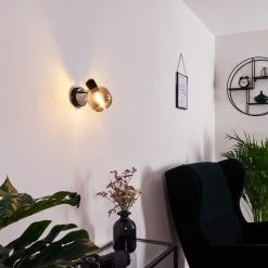 Hofstein Lexington Wandleuchte Chrom, Schwarz, 1-flammig -Wandleuchten Verkauf lexington wandleuchte h3367322 9