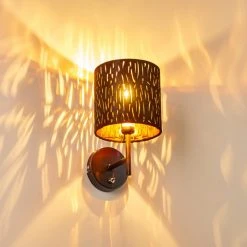 Hofstein Liared Wandleuchte Schwarz-Gold, 1-flammig -Wandleuchten Verkauf liared wandleuchte h3277775 do1 6