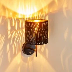 Hofstein Liared Wandleuchte Schwarz-Gold, 1-flammig -Wandleuchten Verkauf liared wandleuchte h3277775 do1 9