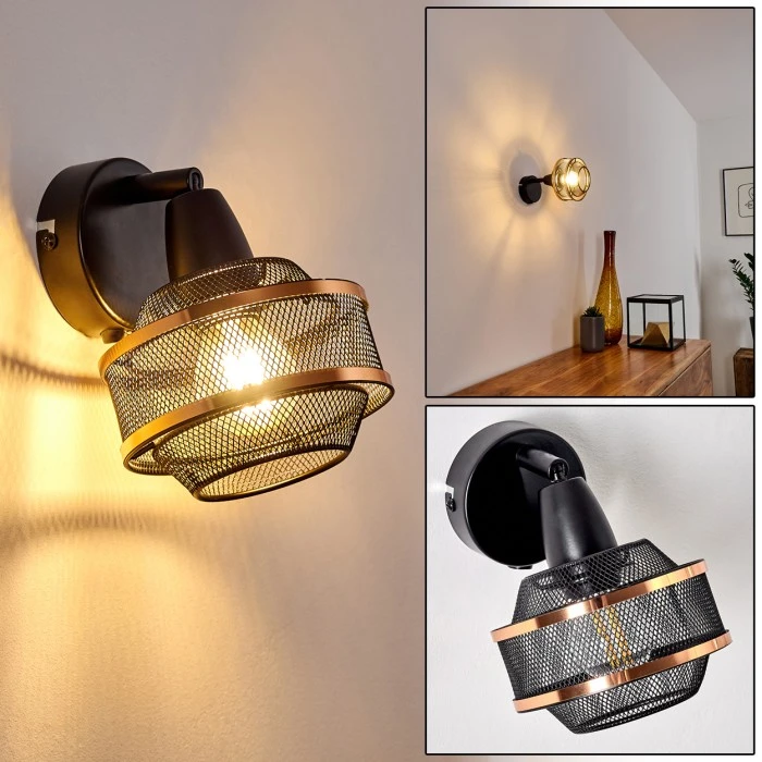 Hofstein Limassol Wandleuchte Schwarz, 1-flammig 1 Hofstein Limassol Wandleuchte Schwarz, 1-flammig