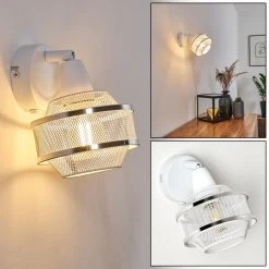 Hofstein Limassol Wandleuchte Chrom, Weiß, 1-flammig