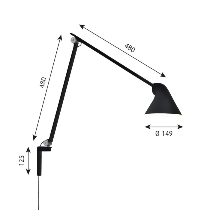 Louis Poulsen NJP Wandleuchte LED Schwarz, 1-flammig 3 Louis Poulsen NJP Wandleuchte LED Schwarz, 1-flammig – Bild 3