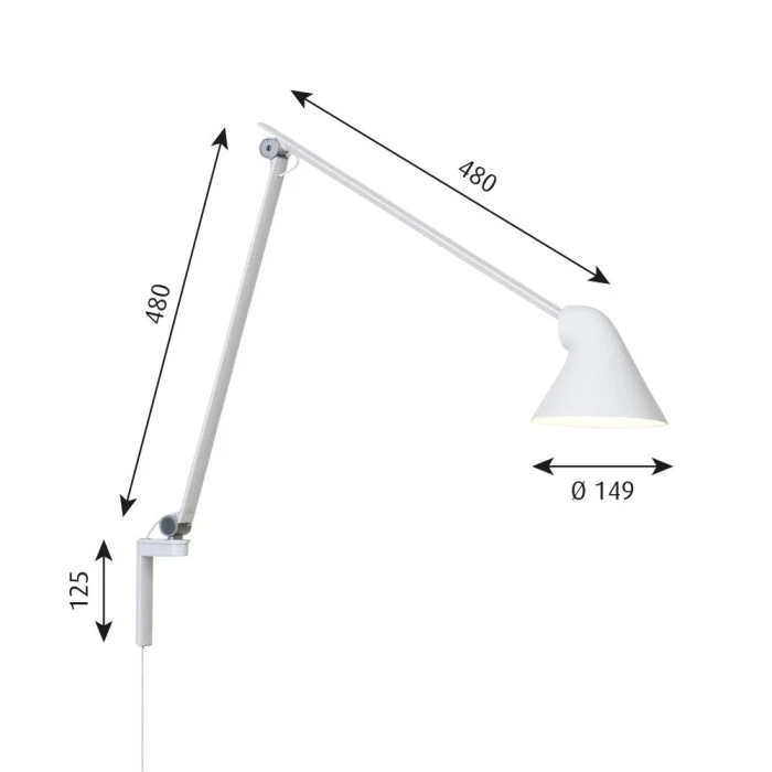 Louis Poulsen NJP Wandleuchte LED Weiß, 1-flammig 2 Louis Poulsen NJP Wandleuchte LED Weiß, 1-flammig – Bild 2