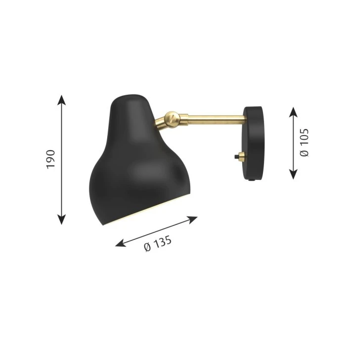 Louis Poulsen VL38 Wandleuchte LED Schwarz, 1-flammig 3 Louis Poulsen VL38 Wandleuchte LED Schwarz, 1-flammig – Bild 3