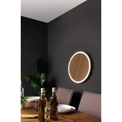 Luce Design MOON Wandleuchte LED Schwarz, Braun, Holzoptik, 1-flammig