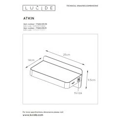 Lucide ATKIN Wandleuchte LED Schwarz, 1-flammig 13 Lucide ATKIN Wandleuchte LED Schwarz, 1-flammig -Wandleuchten Verkauf lucide atkin wandleuchte 77280 05 30 6