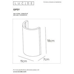 Lucide GIPSY Wandleuchte Weiß, 1-flammig -Wandleuchten Verkauf lucide gipsy wandleuchte 35200 18 31 3