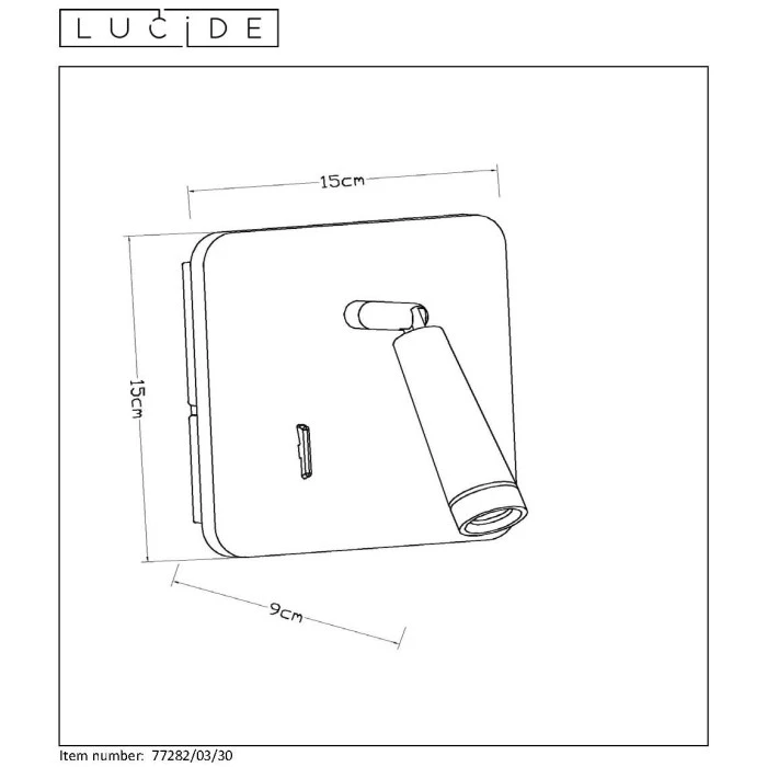 Lucide OREGON Wandspot LED Schwarz, 1-flammig 7 Lucide OREGON Wandspot LED Schwarz, 1-flammig - Image 7