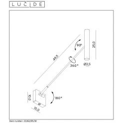 Lucide WYGO Wandleuchte LED Schwarz, 1-flammig -Wandleuchten Verkauf lucide wygo wandleuchte 23262 05 30 4