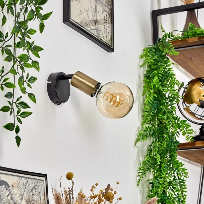 Hofstein Maidford Wandleuchte Messing, Schwarz, 1-flammig 12 Hofstein Maidford Wandleuchte Messing, Schwarz, 1-flammig - Image 12