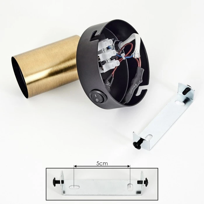 Hofstein Maidford Wandleuchte Messing, Schwarz, 1-flammig 5 Hofstein Maidford Wandleuchte Messing, Schwarz, 1-flammig - Image 5