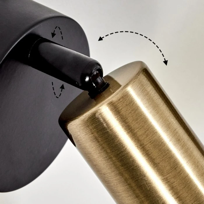 Hofstein Maidford Wandleuchte Messing, Schwarz, 1-flammig 6 Hofstein Maidford Wandleuchte Messing, Schwarz, 1-flammig - Image 6