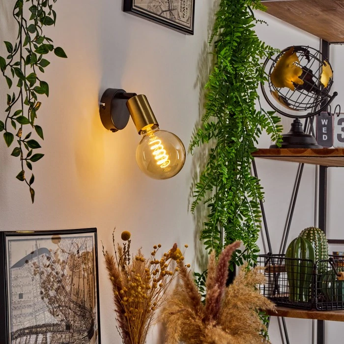 Hofstein Maidford Wandleuchte Messing, Schwarz, 1-flammig 9 Hofstein Maidford Wandleuchte Messing, Schwarz, 1-flammig - Image 9