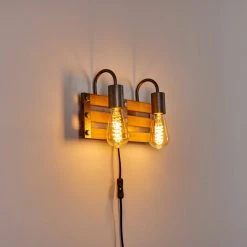 Hofstein Mallard Wandleuchte Silber, Holz hell, 2-flammig -Wandleuchten Verkauf mallard wandleuchte h3364321 14