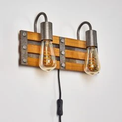 Hofstein Mallard Wandleuchte Silber, Holz hell, 2-flammig -Wandleuchten Verkauf mallard wandleuchte h3364321 15