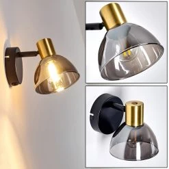 Hofstein Mariefred Wandleuchte Schwarz, 1-flammig