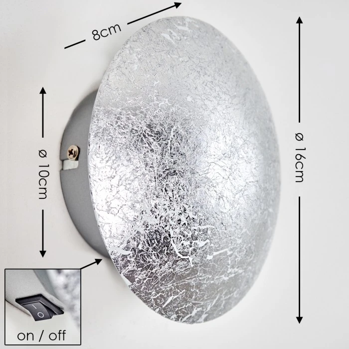 Hofstein Mezia Wandleuchte Silber, 1-flammig 2 Hofstein Mezia Wandleuchte Silber, 1-flammig - Image 2