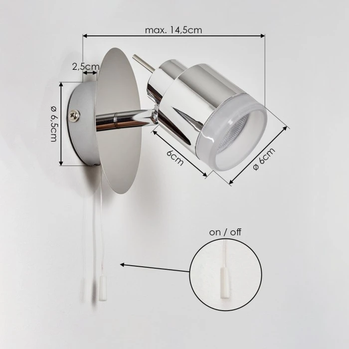 Hofstein Morges Wandleuchte LED Chrom, 1-flammig 4 Hofstein Morges Wandleuchte LED Chrom, 1-flammig - Image 4