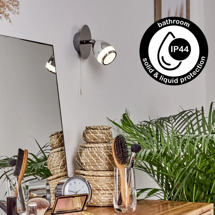 Hofstein Morges Wandleuchte LED Chrom, 1-flammig 1 Hofstein Morges Wandleuchte LED Chrom, 1-flammig