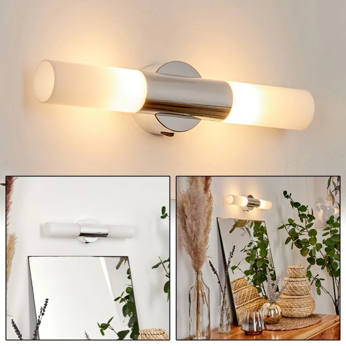 Hofstein Morges Wandleuchte Nickel-Matt, 2-flammig 1 Hofstein Morges Wandleuchte Nickel-Matt, 2-flammig