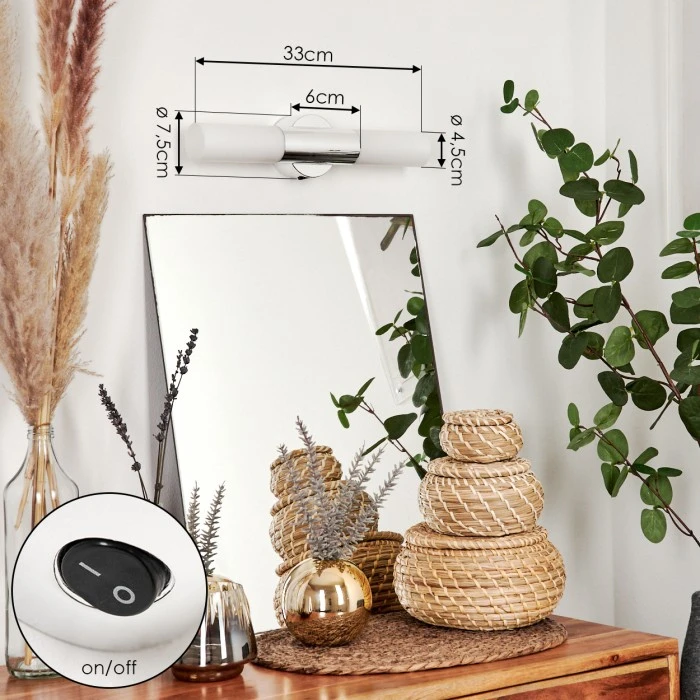 Hofstein Morges Wandleuchte Nickel-Matt, 2-flammig 4 Hofstein Morges Wandleuchte Nickel-Matt, 2-flammig - Image 4