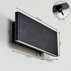 Hofstein Mosambik Wandleuchte LED Schwarz, Weiß, 1-flammig -Wandleuchten Verkauf mosambik wandleuchte h3394212 3