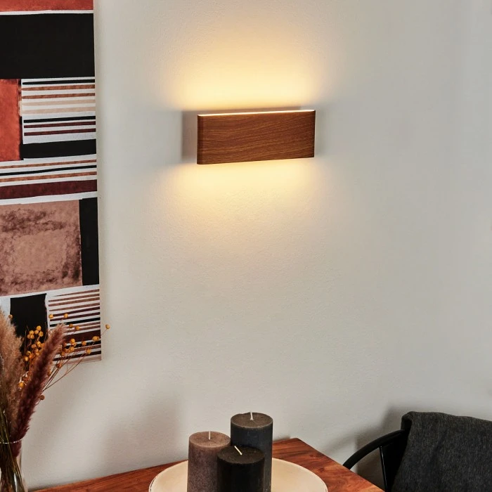 Hofstein Mosambik Wandleuchte LED Nickel-Matt, Braun, Holz dunkel, 1-flammig 13 Hofstein Mosambik Wandleuchte LED Nickel-Matt, Braun, Holz dunkel, 1-flammig - Image 13