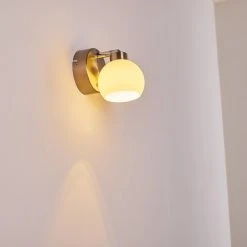 Hofstein Motala Wandleuchte LED Nickel-Matt, 1-flammig, Fernbedienung, Farbwechsler -Wandleuchten Verkauf motala wandleuchte h3299913 do2 12