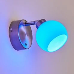 Hofstein Motala Wandleuchte LED Nickel-Matt, 1-flammig, Fernbedienung, Farbwechsler -Wandleuchten Verkauf motala wandleuchte h3299913 do2 26