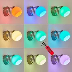 Hofstein Motala Wandleuchte LED Nickel-Matt, 1-flammig, Fernbedienung, Farbwechsler -Wandleuchten Verkauf motala wandleuchte h3299913 do2 3