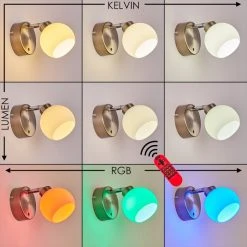 Hofstein Motala Wandleuchte LED Nickel-Matt, 1-flammig, Fernbedienung, Farbwechsler -Wandleuchten Verkauf motala wandleuchte h3299913 do2 5