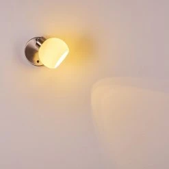 Hofstein Motala Wandleuchte LED Nickel-Matt, 1-flammig, Fernbedienung, Farbwechsler -Wandleuchten Verkauf motala wandleuchte h3299913 do2 7