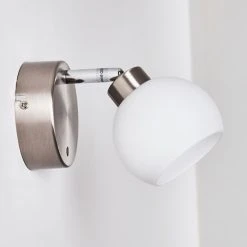 Hofstein Motala Wandleuchte LED Nickel-Matt, 1-flammig, Fernbedienung, Farbwechsler -Wandleuchten Verkauf motala wandleuchte h3299913 do2 8