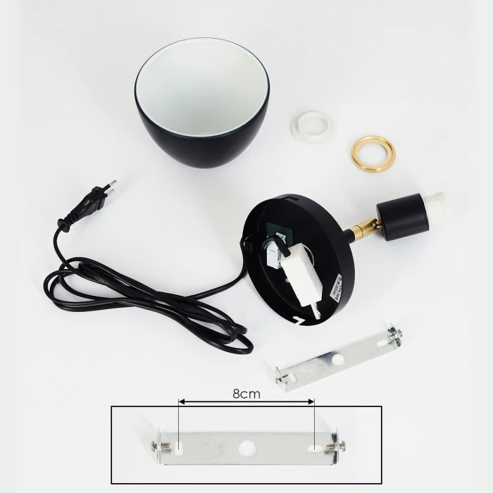 Hofstein Nabounay Wandleuchte Messing, Schwarz, 1-flammig 5 Hofstein Nabounay Wandleuchte Messing, Schwarz, 1-flammig - Image 5