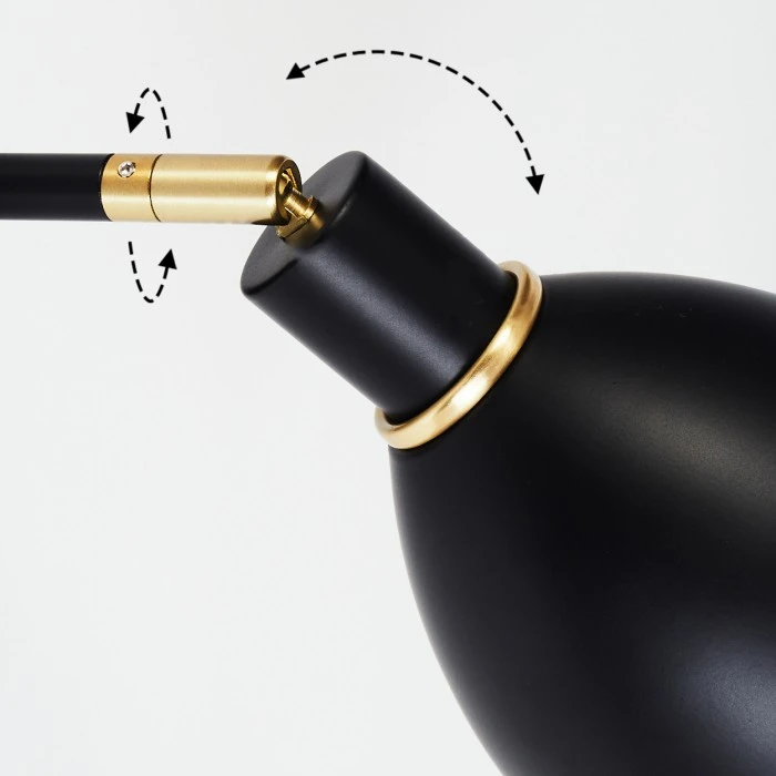 Hofstein Nabounay Wandleuchte Messing, Schwarz, 1-flammig 6 Hofstein Nabounay Wandleuchte Messing, Schwarz, 1-flammig - Image 6