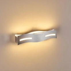 Hofstein Nagold Wandleuchte LED Nickel-Matt, Chrom, 1-flammig -Wandleuchten Verkauf nagold wandleuchte h3307410 3