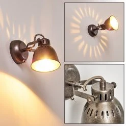 Hofstein Nanlia Wandleuchte Grau, Silber, 1-flammig