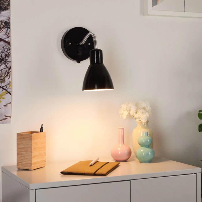 Hofstein Naouli Wandleuchte Chrom, Schwarz, 1-flammig 7 Hofstein Naouli Wandleuchte Chrom, Schwarz, 1-flammig - Image 7