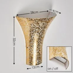 Hofstein Nerola Wandleuchte Gold, 1-flammig -Wandleuchten Verkauf nerola wandleuchte h169637 do4 1