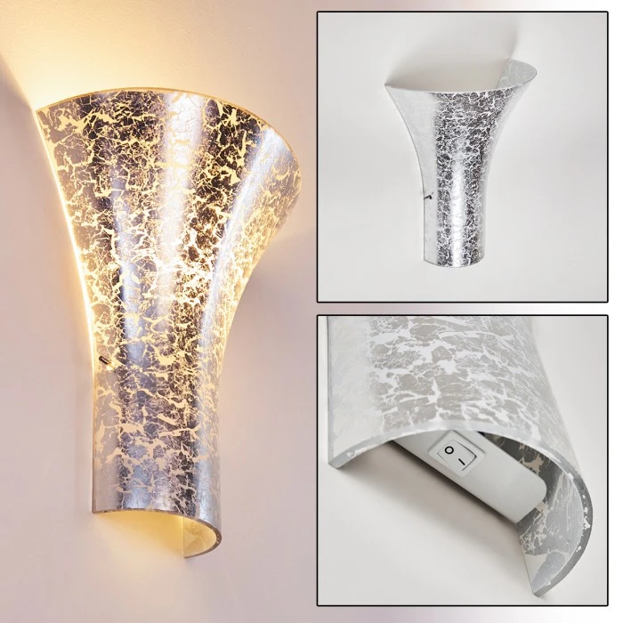 Hofstein Nerola Wandleuchte Silber, 1-flammig 1 Hofstein Nerola Wandleuchte Silber, 1-flammig