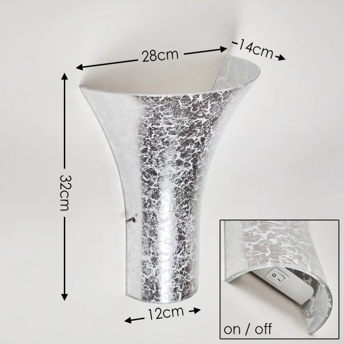 Hofstein Nerola Wandleuchte Silber, 1-flammig 2 Hofstein Nerola Wandleuchte Silber, 1-flammig - Image 2