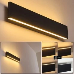 Hofstein Obion Wandleuchte LED Schwarz, 2-flammig
