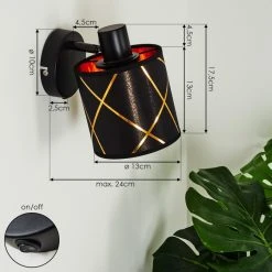 Hofstein Opatija Wandleuchte Schwarz, 1-flammig -Wandleuchten Verkauf opatija wandleuchte h3414613 3