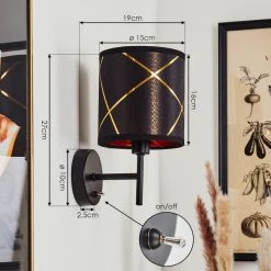 Hofstein Opatija Wandleuchte Schwarz, 1-flammig -Wandleuchten Verkauf opatija wandleuchte h3567456 3