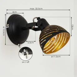 Hofstein Osina Wandleuchte Schwarz, 1-flammig -Wandleuchten Verkauf osina wandleuchte h3017562 3