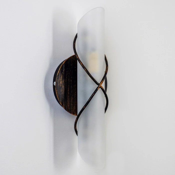 Hofstein Palma Wandleuchte Schwarz, Edelstahl, Weiß, 1-flammig 3 Hofstein Palma Wandleuchte Schwarz, Edelstahl, Weiß, 1-flammig - Image 3