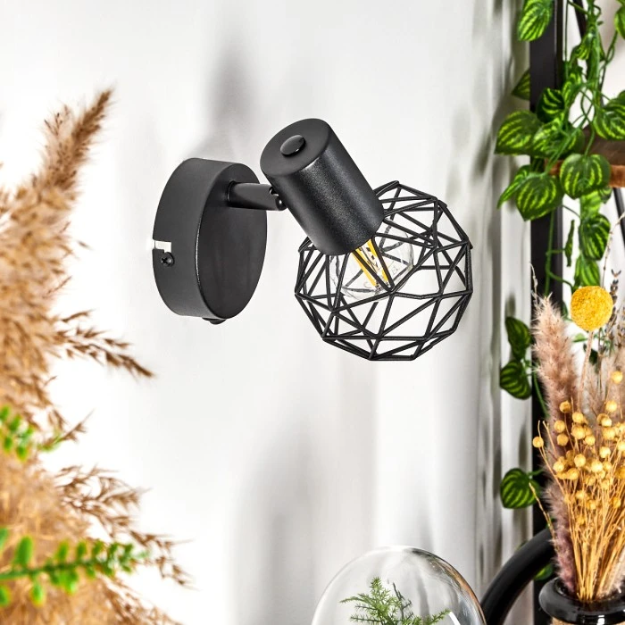 Hofstein Palmira Wandleuchte Schwarz, 1-flammig 2 Hofstein Palmira Wandleuchte Schwarz, 1-flammig - Image 2