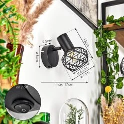 Hofstein Palmira Wandleuchte Schwarz, 1-flammig 13 Hofstein Palmira Wandleuchte Schwarz, 1-flammig -Wandleuchten Verkauf palmira wandleuchte h3384305 3