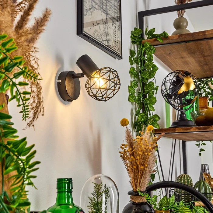 Hofstein Palmira Wandleuchte Schwarz, 1-flammig 7 Hofstein Palmira Wandleuchte Schwarz, 1-flammig - Image 7