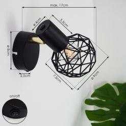 Hofstein Palmira Wandleuchte Schwarz, Gold, 1-flammig -Wandleuchten Verkauf palmira wandleuchte h3384336 3